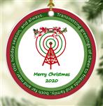 Transmitting Greetings Amateur Radio Operators, Hams, ARO's Christmas Tree Ornament